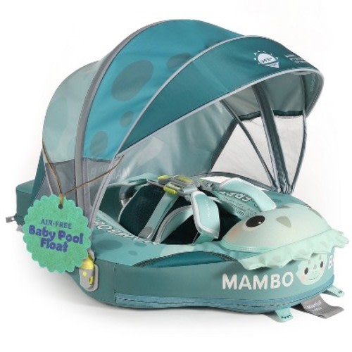 Mambobaby Sunny Navigator Baby Pool Float with Canopy Novelty Float - Tri Dino Green