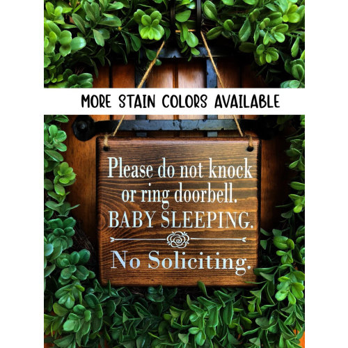 Baby Sleeping Sign, No Soliciting sign, Sleeping Baby Sign, Do Not Disturb Sign, Do Not Ring Doorbell Sign, Door Signs, Door Hangers, baby