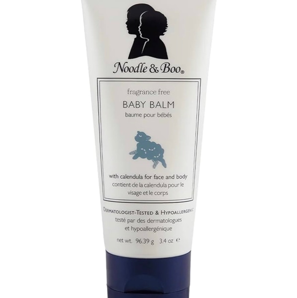 Noodle & Boo Baby Balm for Face and Body, Hypoallergenic and Natural Baby Skin Care with Organic Calendula for Sensitive Skin, Pediatrician and Dermatologist-Tested, Fragrance Free, 3.4 Oz