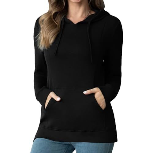 Bearsland Women's Maternity Sporty Hoodie Breastfeeding Shirt Nursing Sweatshirt with Pockets