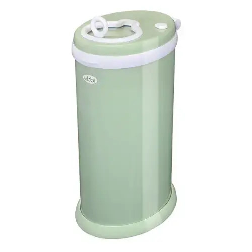 Ubbi stainless steel diaper pail in sage