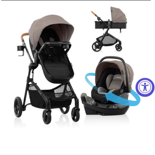 Evenflo Pivot NXT Travel System w/ Revolve180 LiteMax NXT Infant Car Seat