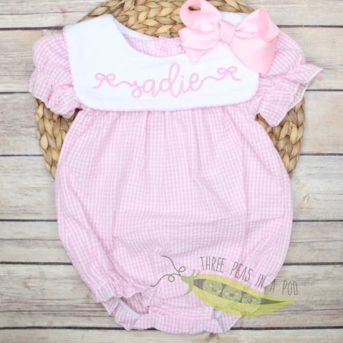 Baby Girl Romper Monogrammed
