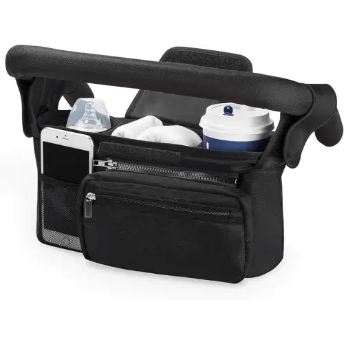 Momcozy Universal Stroller Organizer with Insulated Cup Holder Detachable Phone Bag & Shoulder Strap, Fits for Stroller like Uppababy, Baby Jogger, Britax, BOB, Umbrella and Pet Stroller