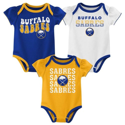 NHL Buffalo Sabres Infant Girls' 3pk Bodysuits - 6-9M