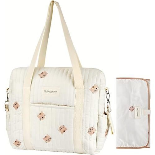 Large Diaper Tote, Maternity Bag, Travel Diaper Tote, Multifunction Baby Bag - Medium - Cats