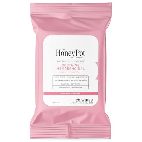 The Honey Pot Company - Soothing Witch Hazel Feminine & Hemorrhoid Wipes - Postpartum Essentials - Pregnancy Must Haves - Ph Balanced - Flushable Hemorrhoid Treatment - Fill Post Partum Kit - 20ct