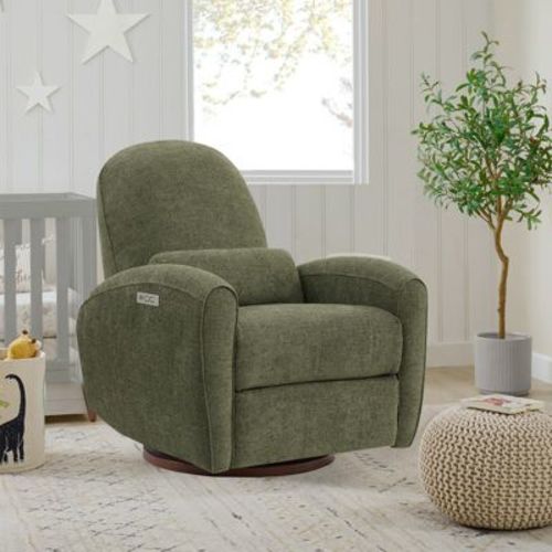 Spruce & Spring Green Power Swivel Glider Recliner Nursery Chair