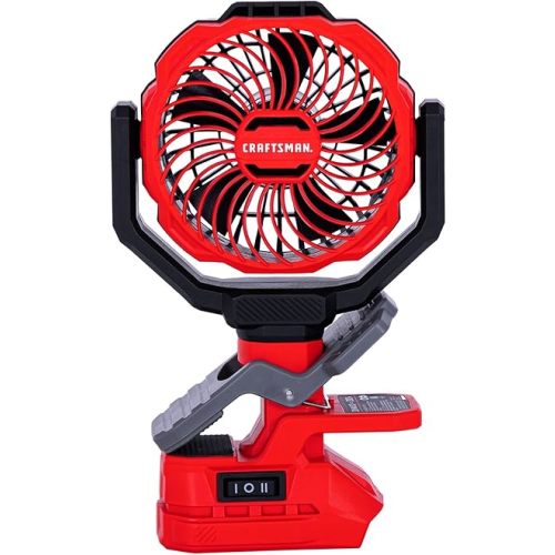 CRAFTSMAN V20 Cordless 4" Clamp Fan – 270° Tilt, 300° Pivot, 2 Speeds, Up to 200 CFM, Lightweight & Portable – Tool Only, CMXEFXA520402