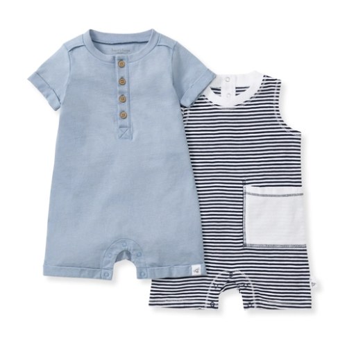 Classic Stripe Baby Boy Romper 2 Pack Set