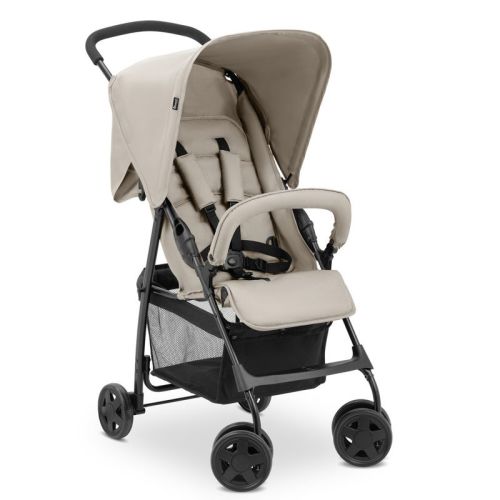 Hauck Sport T13 Lightweight Compact Foldable Baby Stroller Push Chair With Sunproof Canopy, Swiveling And Lockable Front Wheels, Beige