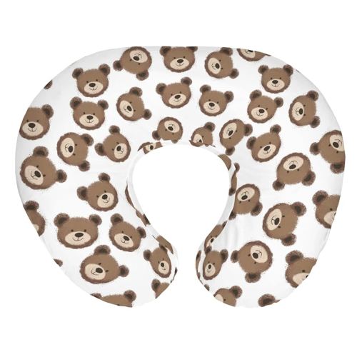 Neutral Boho Bears Baby Nursing Pillow Covers for Boy Girl Cute Brown Bear Nursing Pillow Slipcovers for Breastfeeding Pillows Watercolor Bears Soft Stretchy Slipcover for Newborn Infant