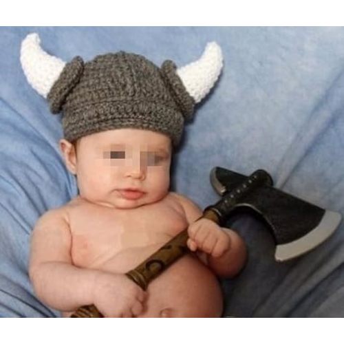 Baby Knit Hat Toddler Viking Beanie Crochet Hat Handmade Cap for Infant Boy Girl(0-2 Year)