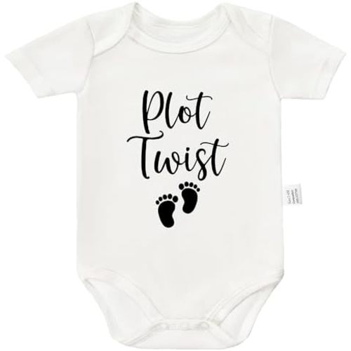 Plot Twist Infant Bodysuits, Baby Announcement Grandparents, Newborn Fashion Short Sleeves Clothes for 0-24 Month