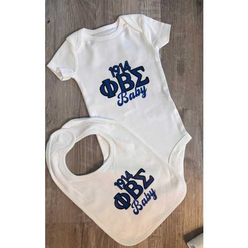 Phi Beta Sigma Baby Onesies and Bib Set !