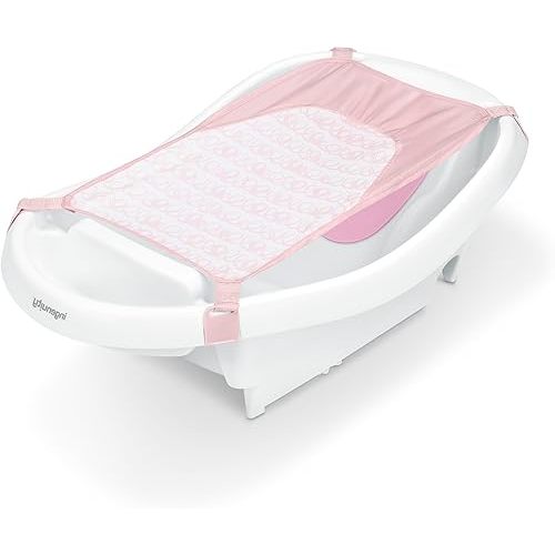 Ingenuity Comfy Clean Deluxe Newborn to Toddler Baby Bathtub, 3-in-1 with Removable Sling, Padded Backrest, 0-24 Months, Pink