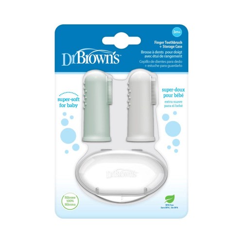 Dr. Brown’s™ Silicone Finger Toothbrush, 2-Pack with Case
