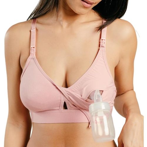 Supermom Pumping and Nursing Bra, Hands Free Nursing Bra for Pumping, Breastfeeding Bras for Women, Comfortable Maternity Bra