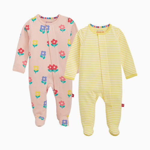 Magnetic Me Cloudstretch Magnetic Footie (2-Pack) - Floral Multi, 0-3 M