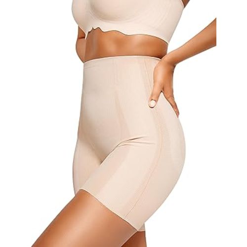 Vertvie Women Shapewear Tummy Control High Waisted Butt Lifting Body Shaper Shorts Thigh Slimmer Panties Girdle Underwear(Nude,Small)