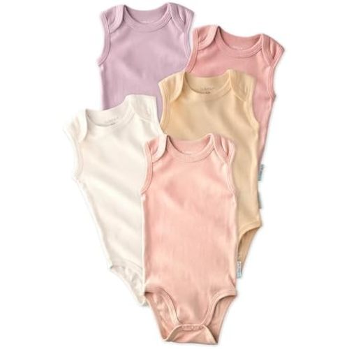 Sam 5-Pack Sleeveless Bodysuits 100% Organic Cotton Baby Clothes (Newborn)