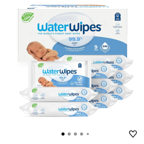 Amazon.com: WaterWipes Original Baby Wipes, 99.9% Water, 3-In-1 Cleans, Cares, Protects, Unscented & Hypoallergenic, 540 Count (9 Packs), Packaging May Vary : Baby