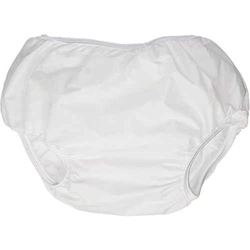 Waterproof 100% Nylon Diaper Pants, White, Small Fits 14-19 pounds (2 Count)