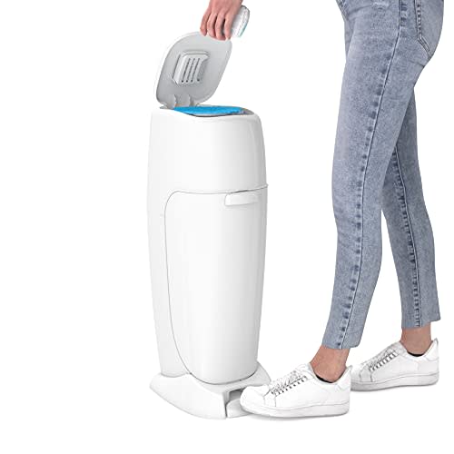 Playtex Diaper Genie Complete Pail with Built-In Odor Controlling Antimicrobial, Includes Pail & 1 Refill, White , 8.36 Pound
