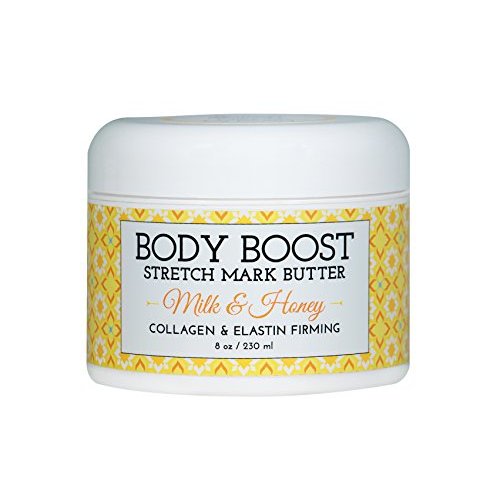 Body Boost Milk & Honey Stretch Mark Butter- Safe for Pregnancy and Nursing- Repair Stretch Marks and Scars- Paraben, Phenoxyethanol Free