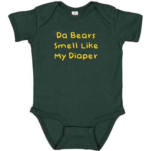 Campus Originals Packers Da Bears Smell Like My Diaper Funny Parents Gift Fan Baby Bodysuit