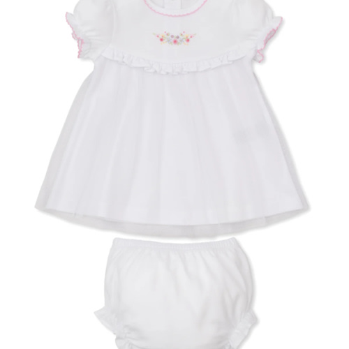 Premier Flowers & Vines White Hand Emb. Dress Set