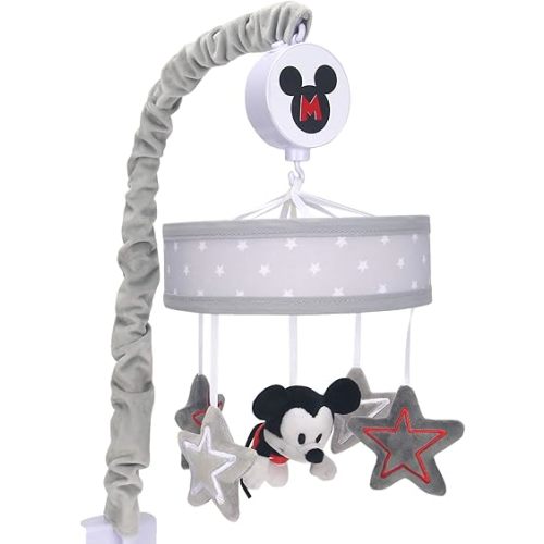 Lambs & Ivy Disney Baby Magical Mickey Mouse Musical Baby Crib Mobile - Gray