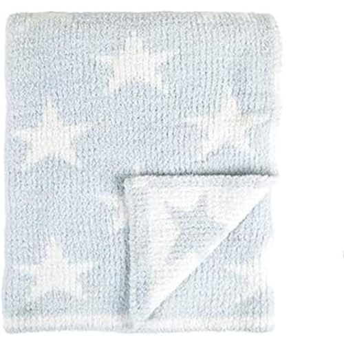 Tadpoles Ultra Soft Reversible Chenille Baby Blanket - Stars Blue | 30" x 40" | Made of 100% Microfiber Polyester | Soft, Gentle & Hypoallergenic | Ideal as a Swaddle, Receiving Blanket & More