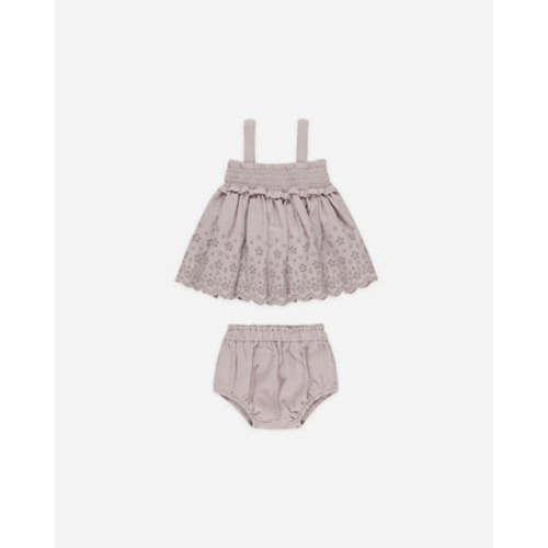 Mae Smocked Top + Bloomer Set || Lavender
