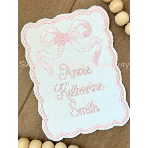 Embroidered Custom Baby Hospital Bassinet Name Announcement Tag Banner Sign
