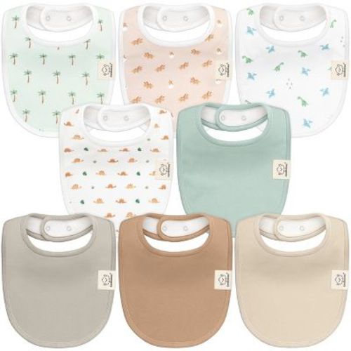 Keababies 8pk Organic Baby Bibs For Boy, Baby Drool Bib For Baby Boys And Girls, Newborn Teething Bibs (roarsome)