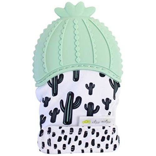 Itzy Ritzy Silicone Teething Mitt – Soothing Infant Teething Mitten with Adjustable Strap, Crinkle Sound and Textured Silicone to Soothe Sore and Swollen Gums, Cactus