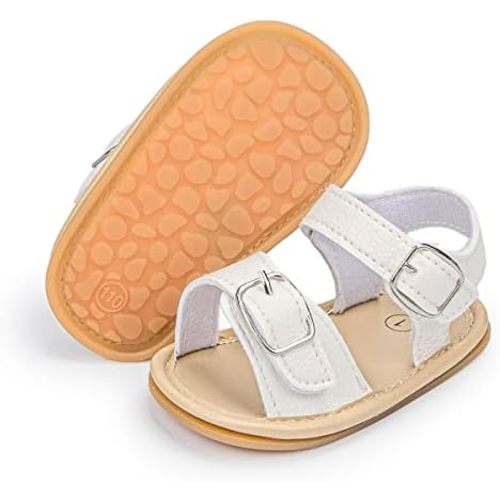 Sawimlgy Baby Girls Boys Sandals Summer Flowers Shoe Rubber Sole PU Leather Mesh Infant Toddler First Walkers Princess Dress Outdoor Shoes