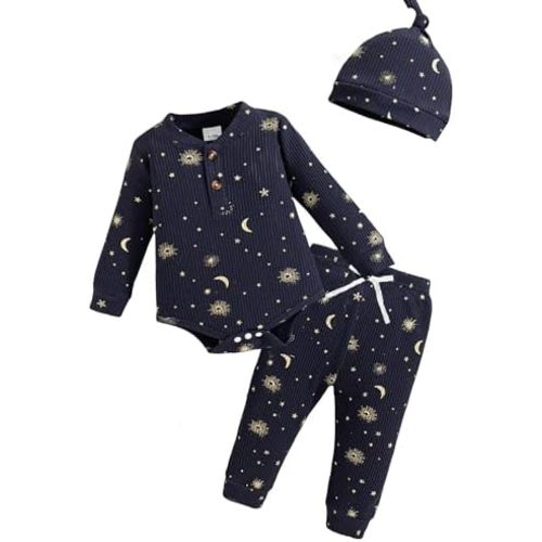 NZRVAWS Newborn Baby Boy Clothes Outfits Letter Prined Romper Pants Set Infant Baby Boy Clothing 0 3 6 9 12 18 Months