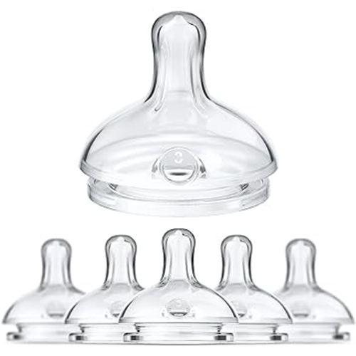 Smilo Anti-Colic Bottle Nipple, Fast Flow 9M+, Stage 3 Suitable from 9 Months, Smooth Flow Anti-Colic (Pack of 6)