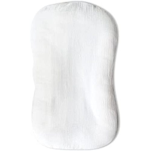 Muslin Baby Lounger Cover Soft Organic Cotton Slipcover Fits Newborn Lounger for Baby Boys and Girls (White)