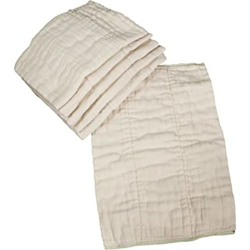 Unbleached Prefold Cloth Diapers by OsoCozy – 100% Cotton, Durable, Soft, Absorbent, Sustainable & Economical - 14.5"x22", Fits 15-30 Lbs. - (Premium 4x8x4)