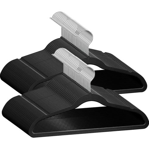 Amazon.com: TechZoo 50 Premium Kids Velvet Hangers - 14" Non-Slip Clothes Hangers for Kids & Preteens - Ultra Slim, Space-Saving, Strong & Durable Hangers with 360° Swivel Hook - Black : Home & Kitchen