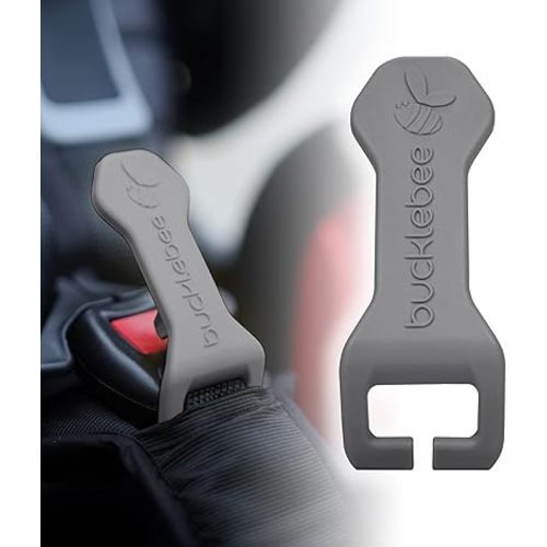 Bucklebee Easy Car Seat Buckle Release Aid for Children Unbuckle Car Seat Release Tool - Car Seat Button Pusher - Car Seat Opener for Nails - Car Seat Buckle Release Tool (1 Pack Gray)