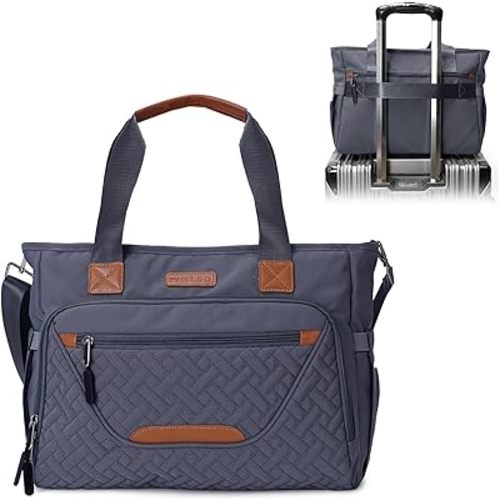 FHELAD Diaper Bag Tote, with 16 Inch Laptop Compartment and 3 cooler Pocket Ideal for Boy (Dark Gray)