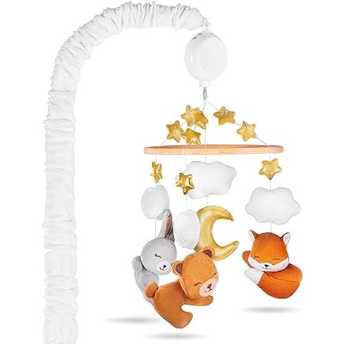 VEVIBOOM Musical Baby Crib Mobile for Girls Boys - Hanging Baby Mobile for Crib Music Toy, 35 Songs, Volume Control - Nursery Mobiles for Babies Ages 0 to 12 Months