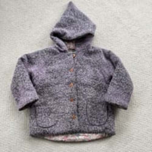 Kleine Schobbejak Wool Cozy Purple Hooded coat