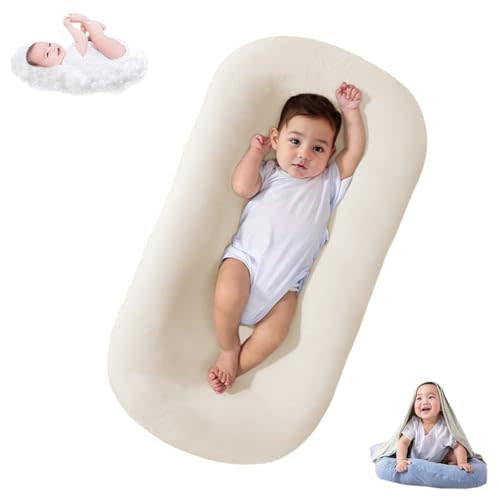 Baby Lounger, Bionic Design Baby Lounger for Newborn 0-24 Months, Soft Organic Cotton Breathable Lounger for Infants
