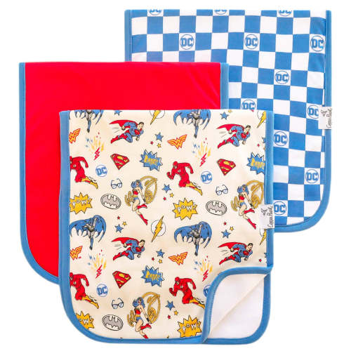 3 Pack Premium Burp Cloths - Justice League