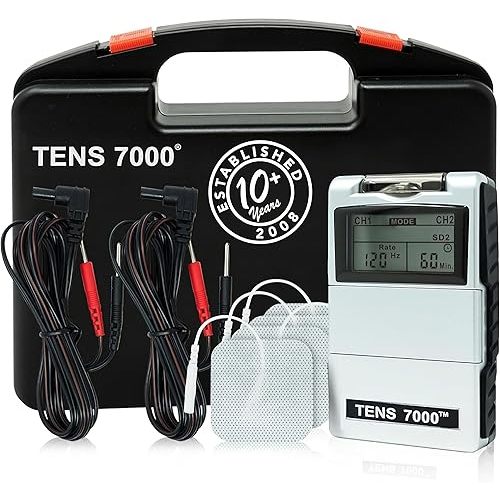 TENS 7000 Digital TENS Unit with Accessories - Muscle Stimulator Machine for Back Pain Relief, Sciatica, Neck, Nerve, Shoulder, Hip, Elbow, Muscle Pain Relief